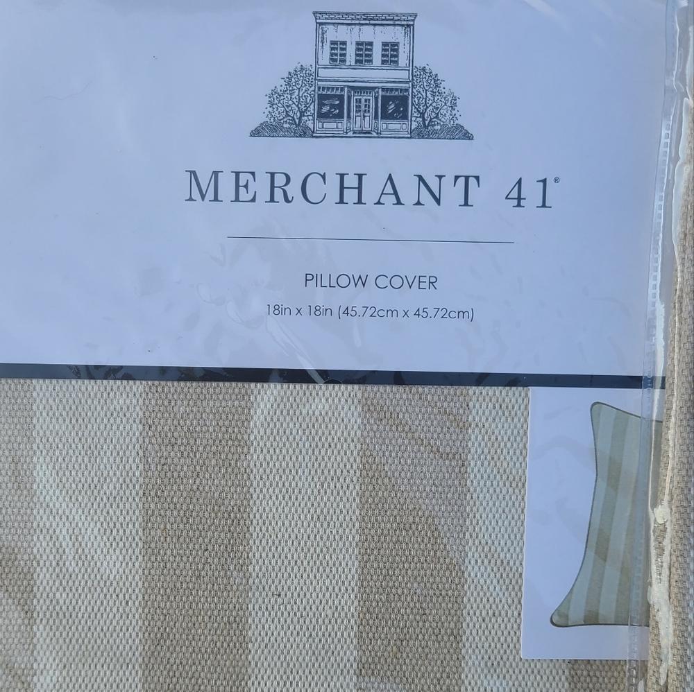 Two Pillow Covers - Neutral Stripe - Picture 3 of 5